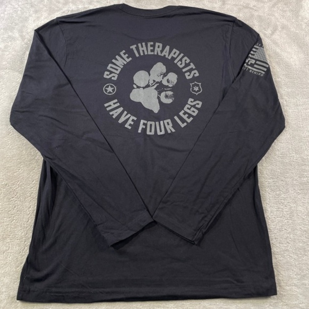 Til Valhalla Project Shirt Mens Large Black Long Sleeve K9 Support Veteran